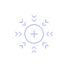 A circle with arrows pointing in different directions and a plus sign in the middle.
