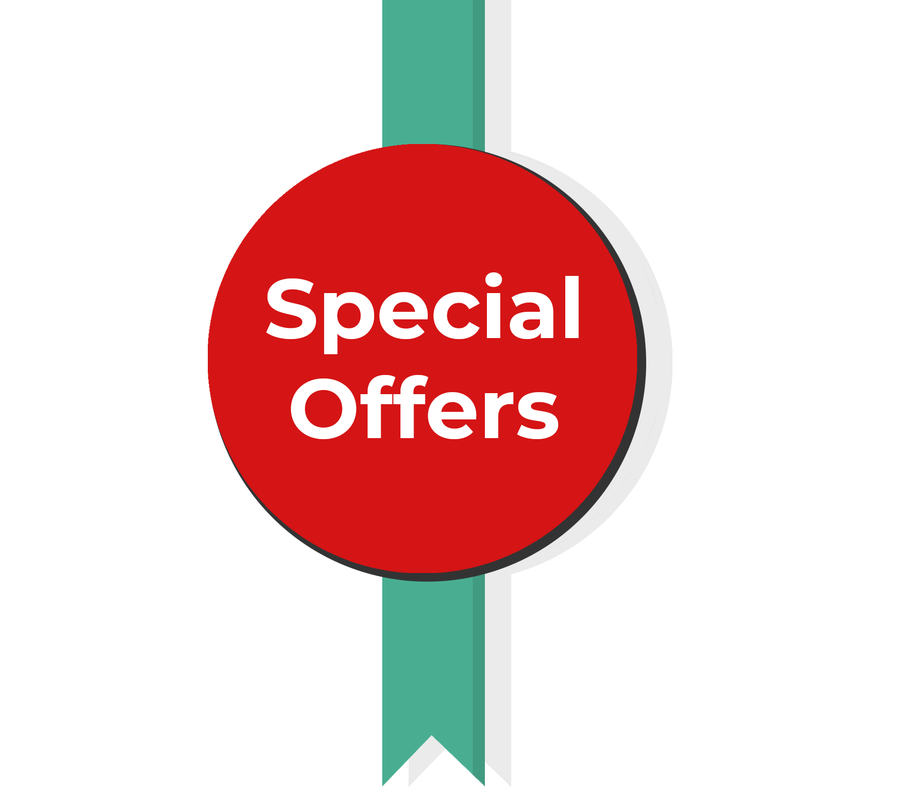 A red circle with the words `` special offers '' on it
