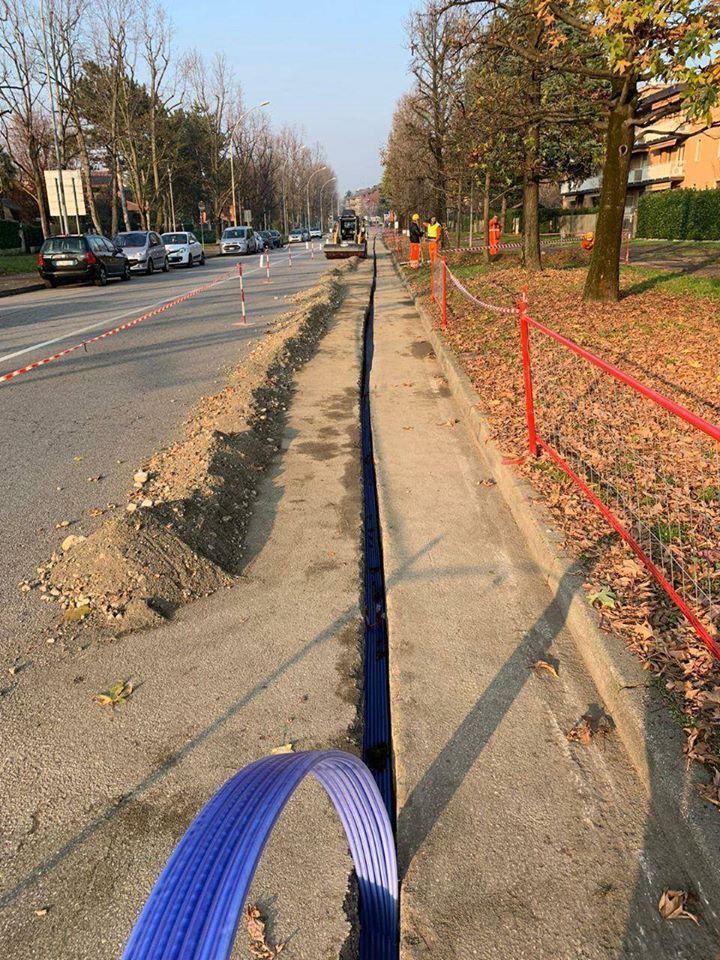 Lavori per l'installazione della fibra ottica