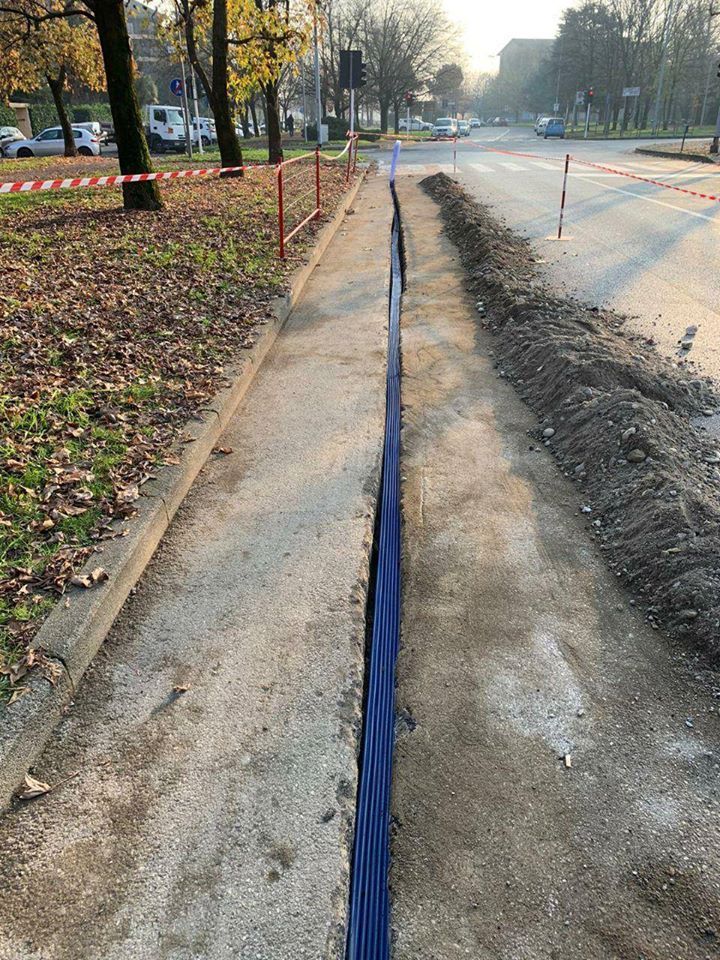 Lavori per l'installazione della fibra ottica