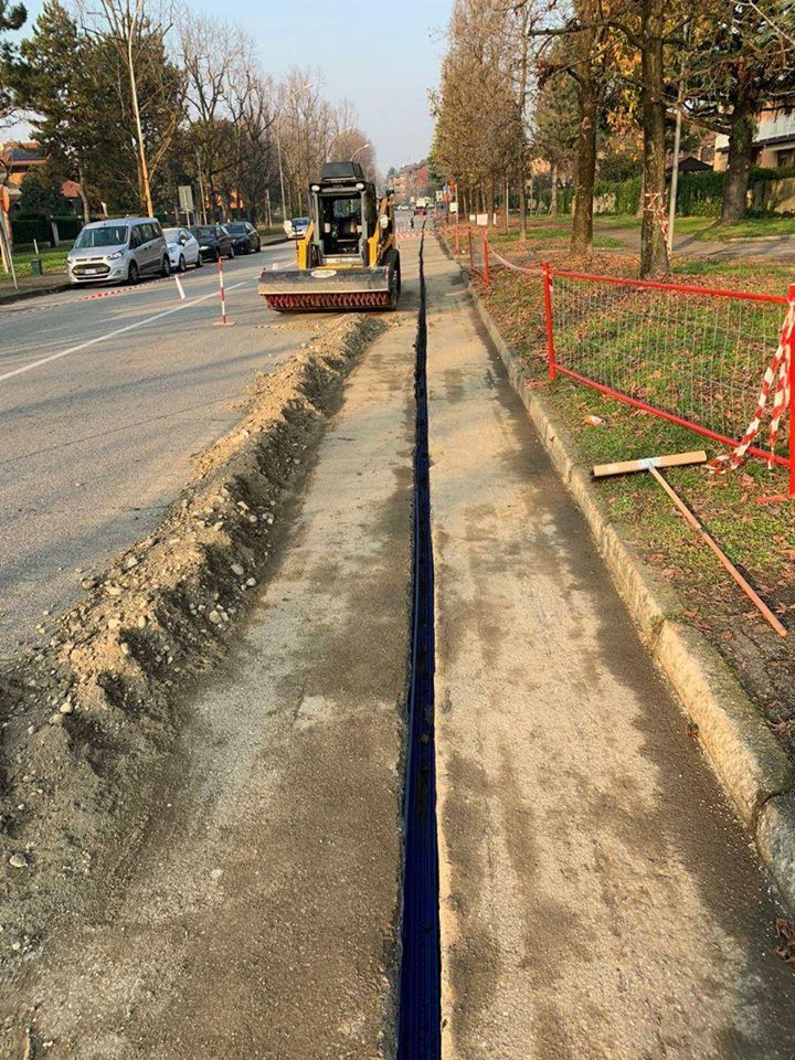 Lavori per l'installazione della fibra ottica