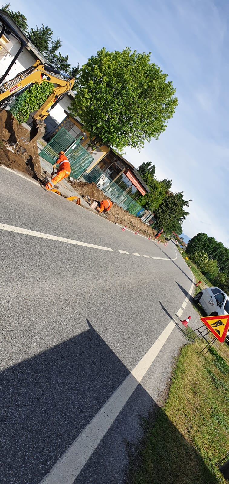 Lavori per l'installazione della fibra ottica