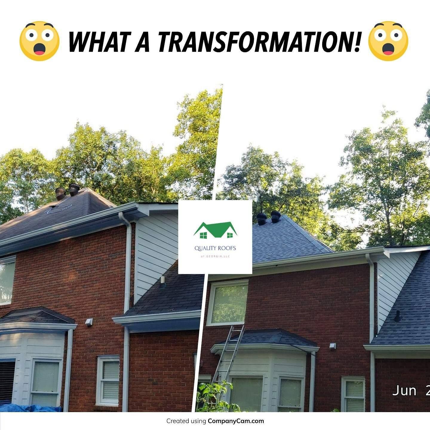 Before and After Roof Replacement Winder GA