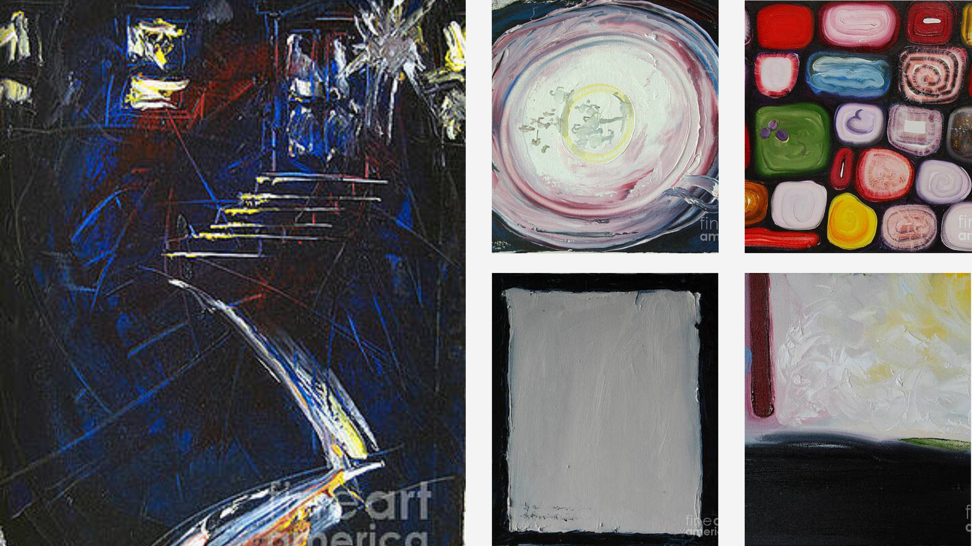 A collage of paintings with the word art on the bottom