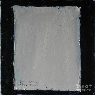 A black and white painting of a square with a black border.