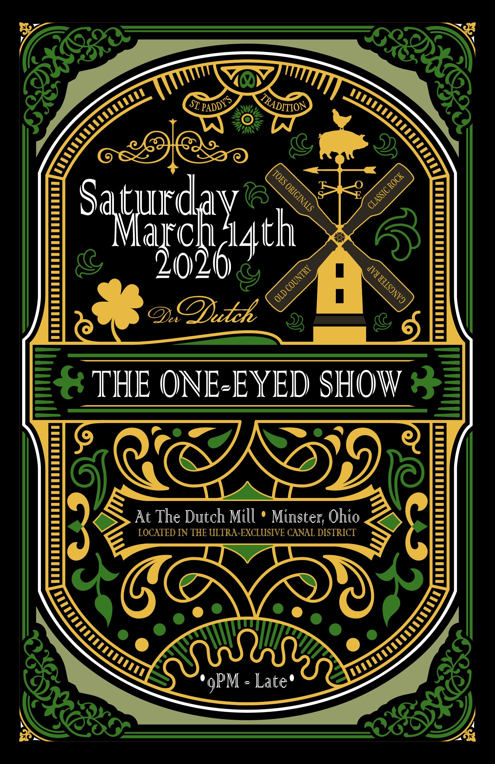 Poster for The One-Eyed Show August 17, 2019 at J-Bird's at Varsity Lanes