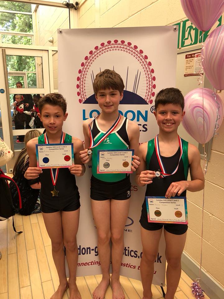 Gymnasts with their medals