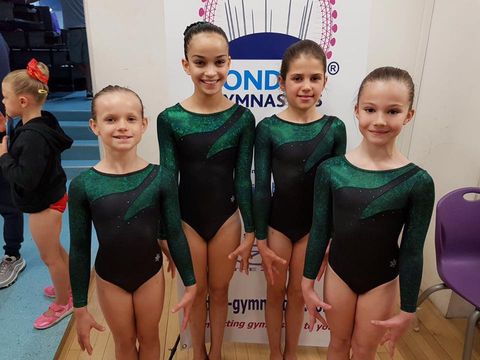 the Sutton School of Gymnastics Level 5 team after coming 8th at their competition