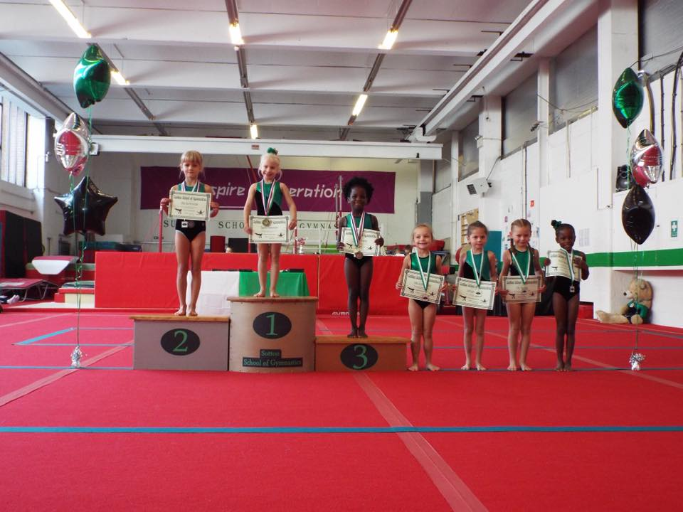 Podium presentation with medals