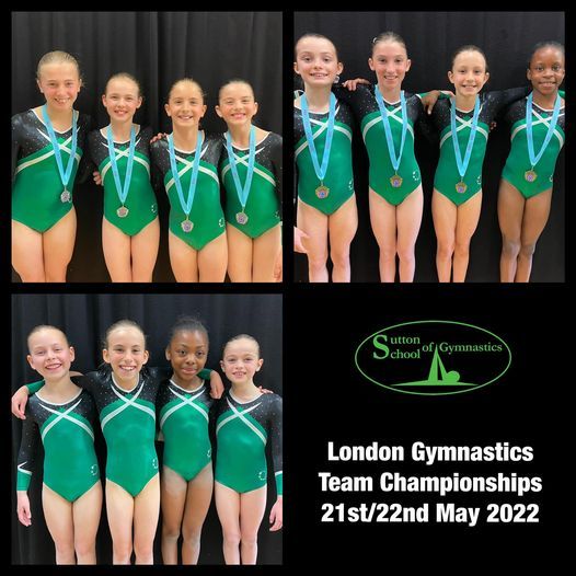 Gymnasts smiling after their competition