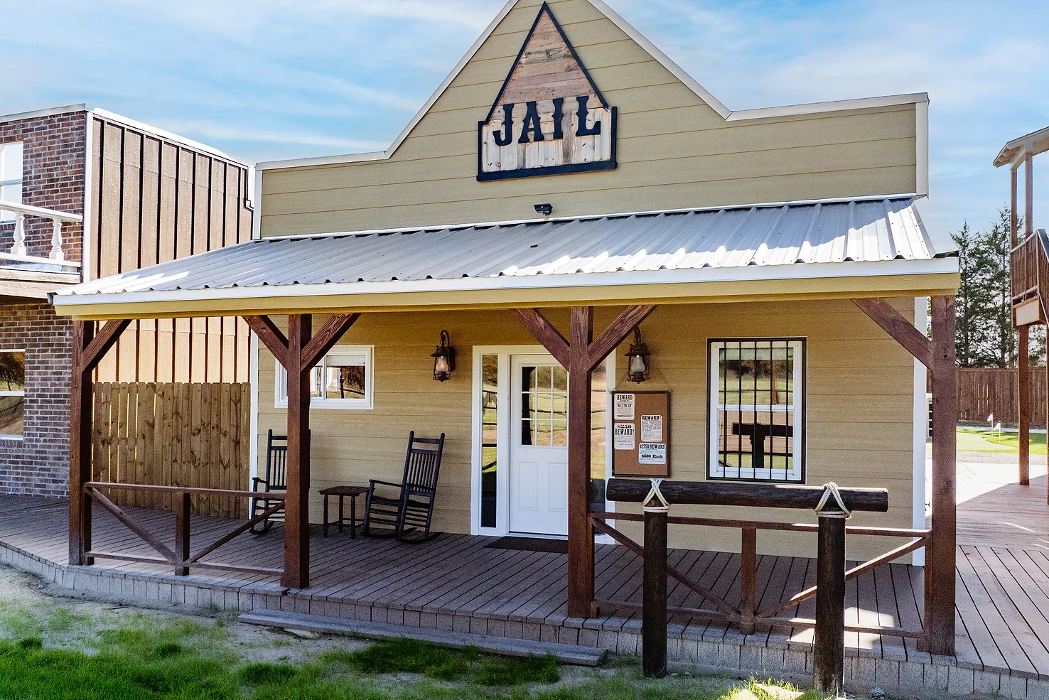 Western style jail themed building