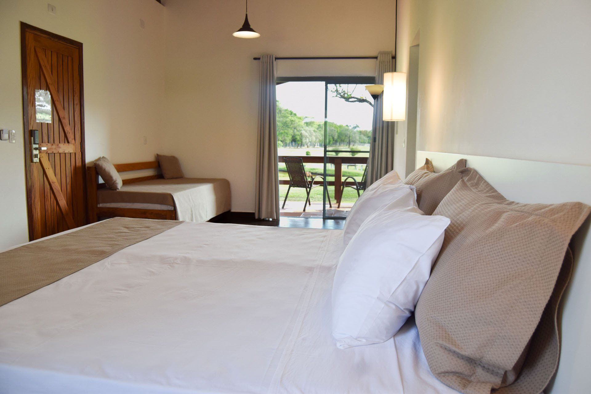 linda cama confortável do chalé Experience