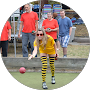 A group of people are playing a game of bowling.