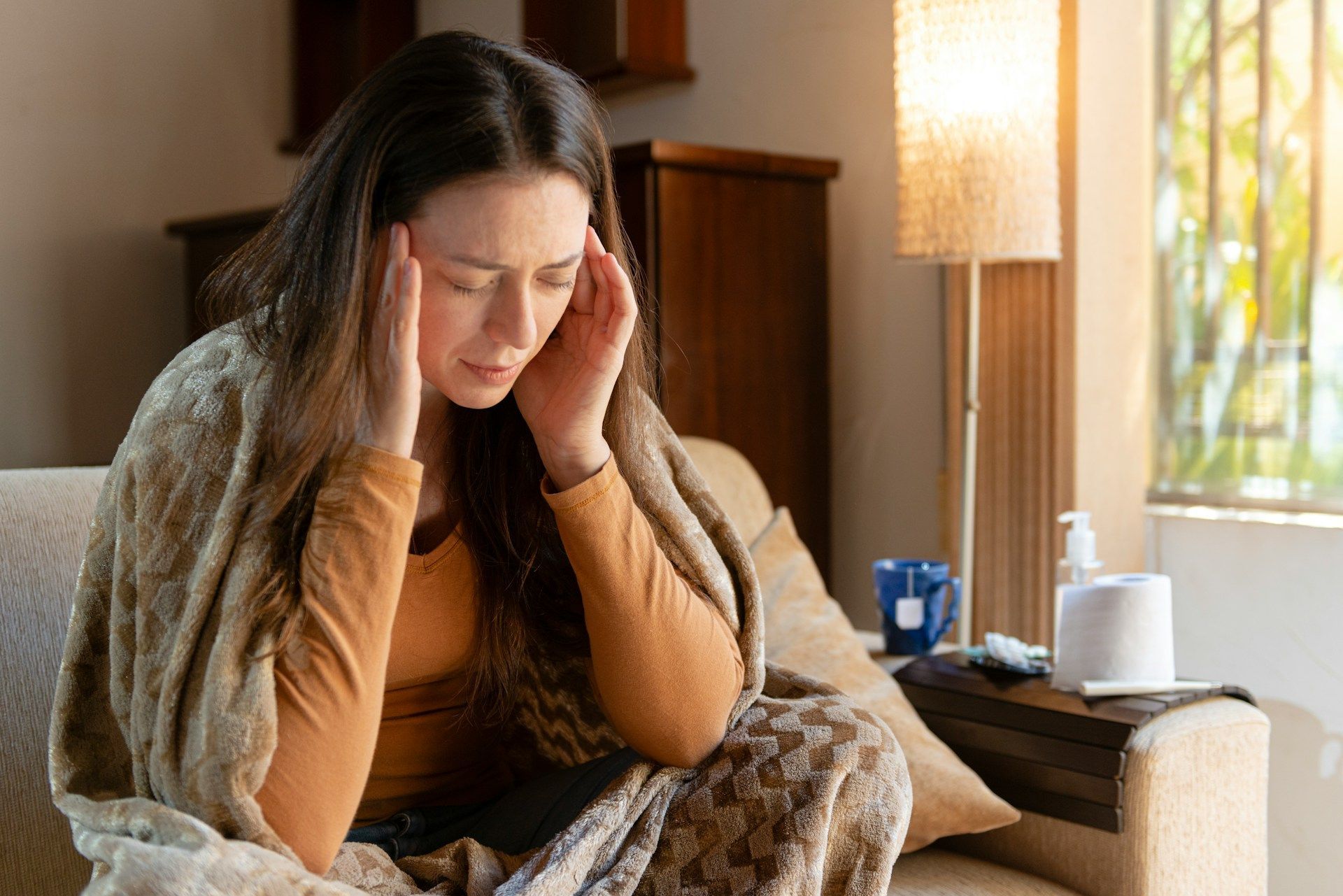 woman with headache