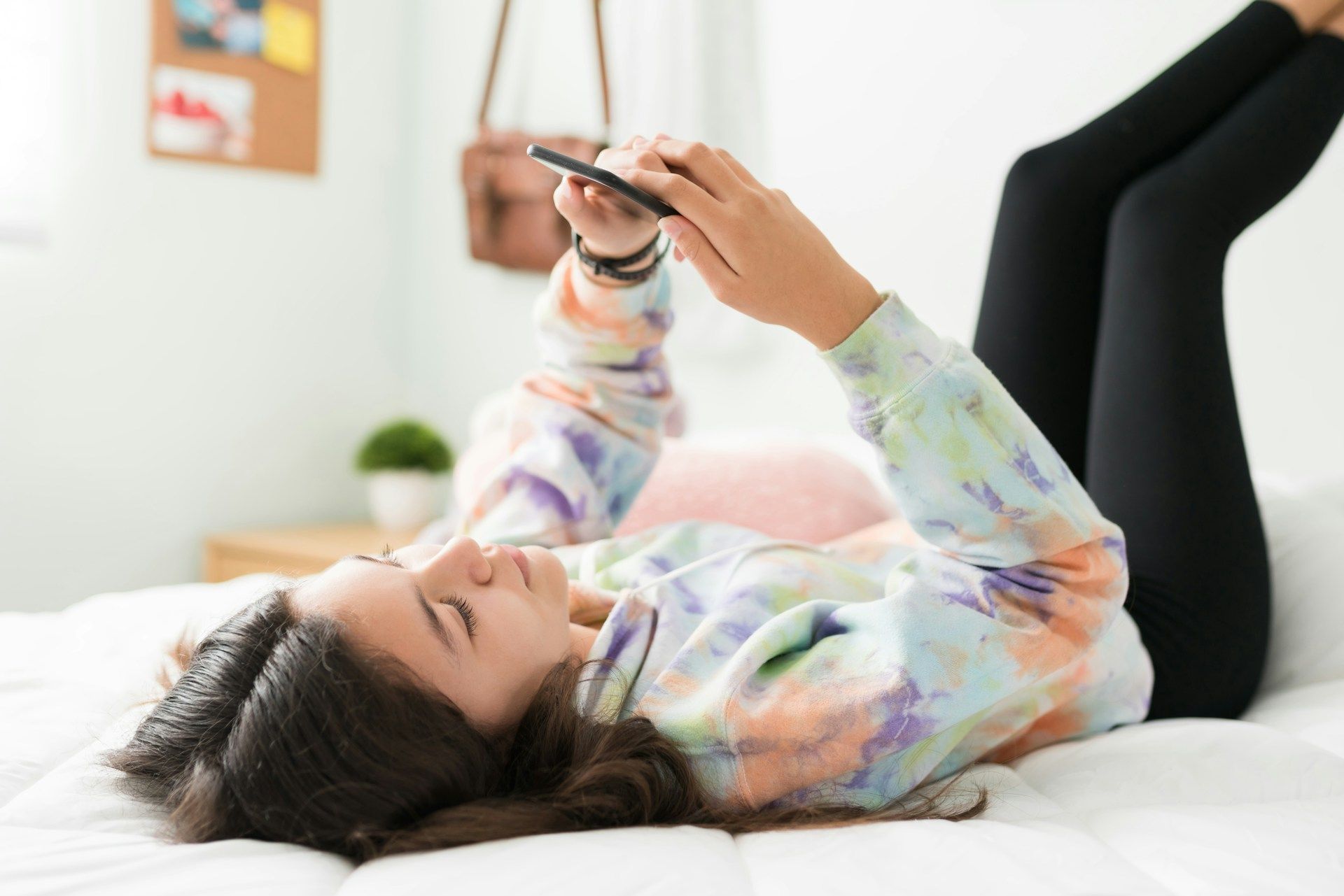 woman awake in bed