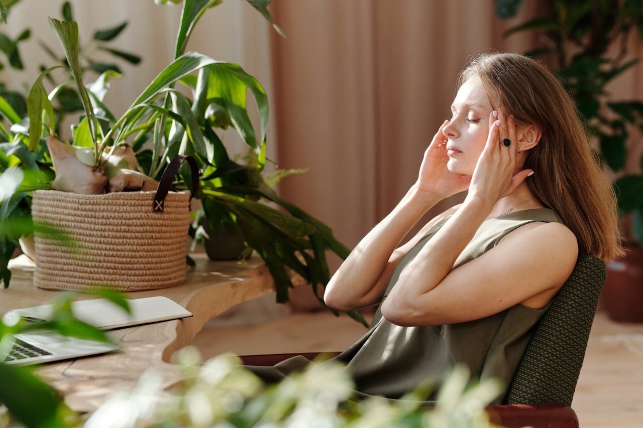 woman suffering from headache