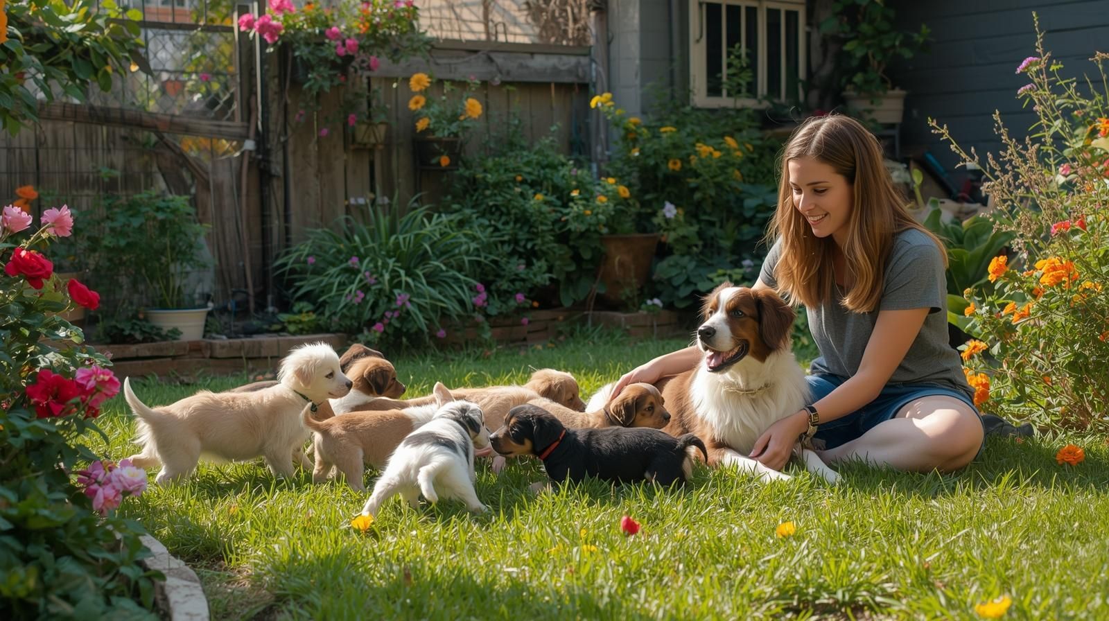 home raised puppy in breeder’s home environment