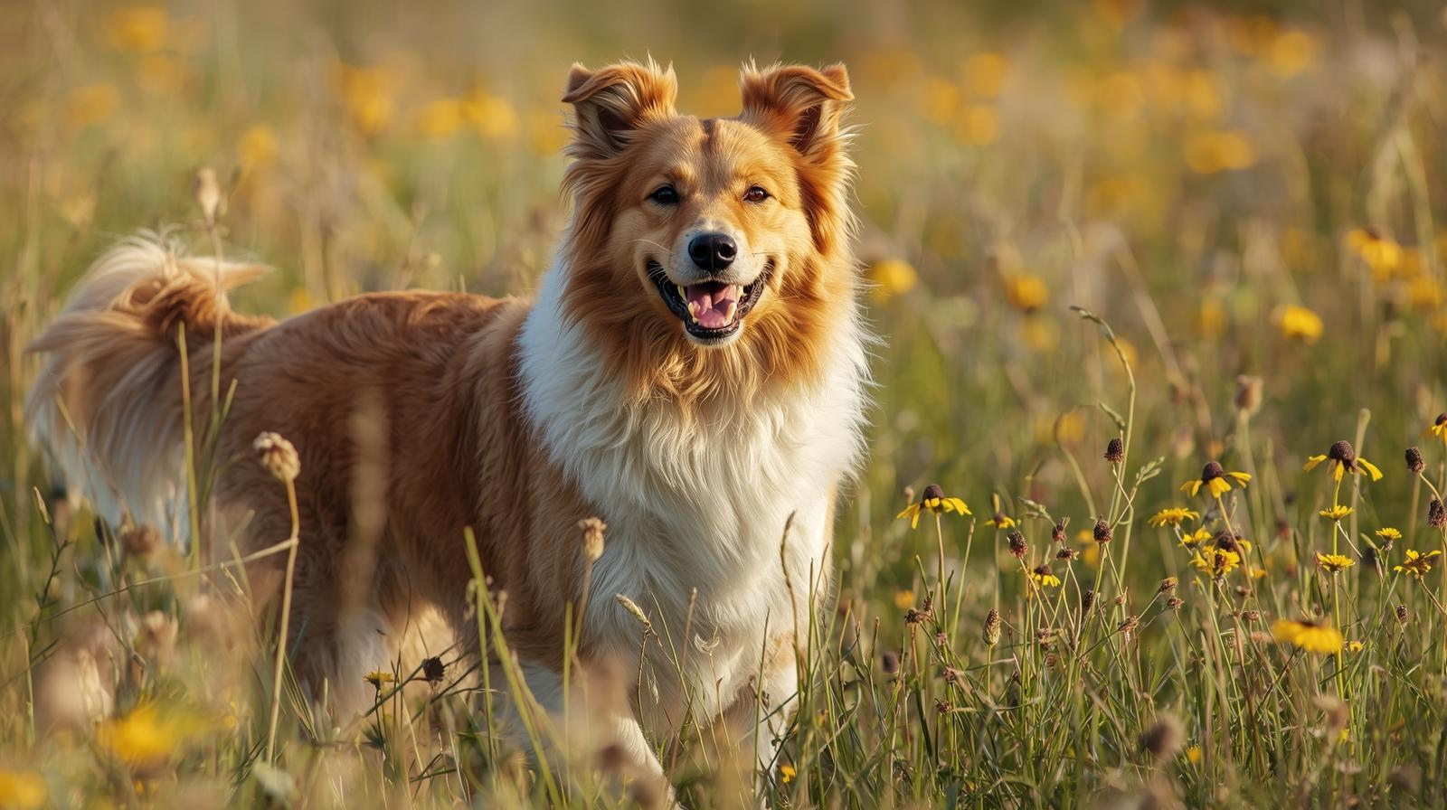 healthy dog with shiny coat after regular grooming