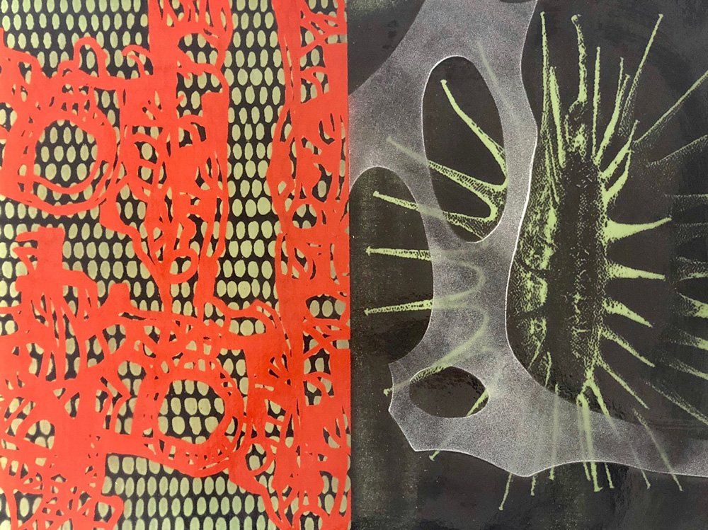 A close up of a piece of paper with a pattern on it