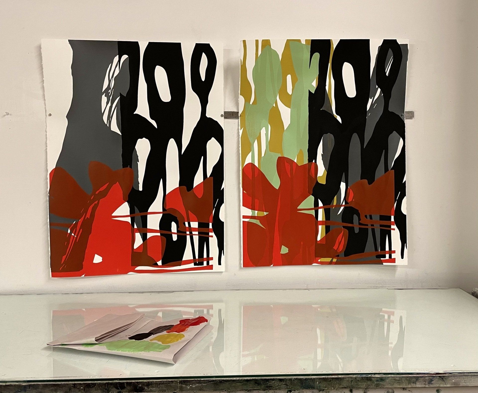 A painting on a wall with the number 700 on it