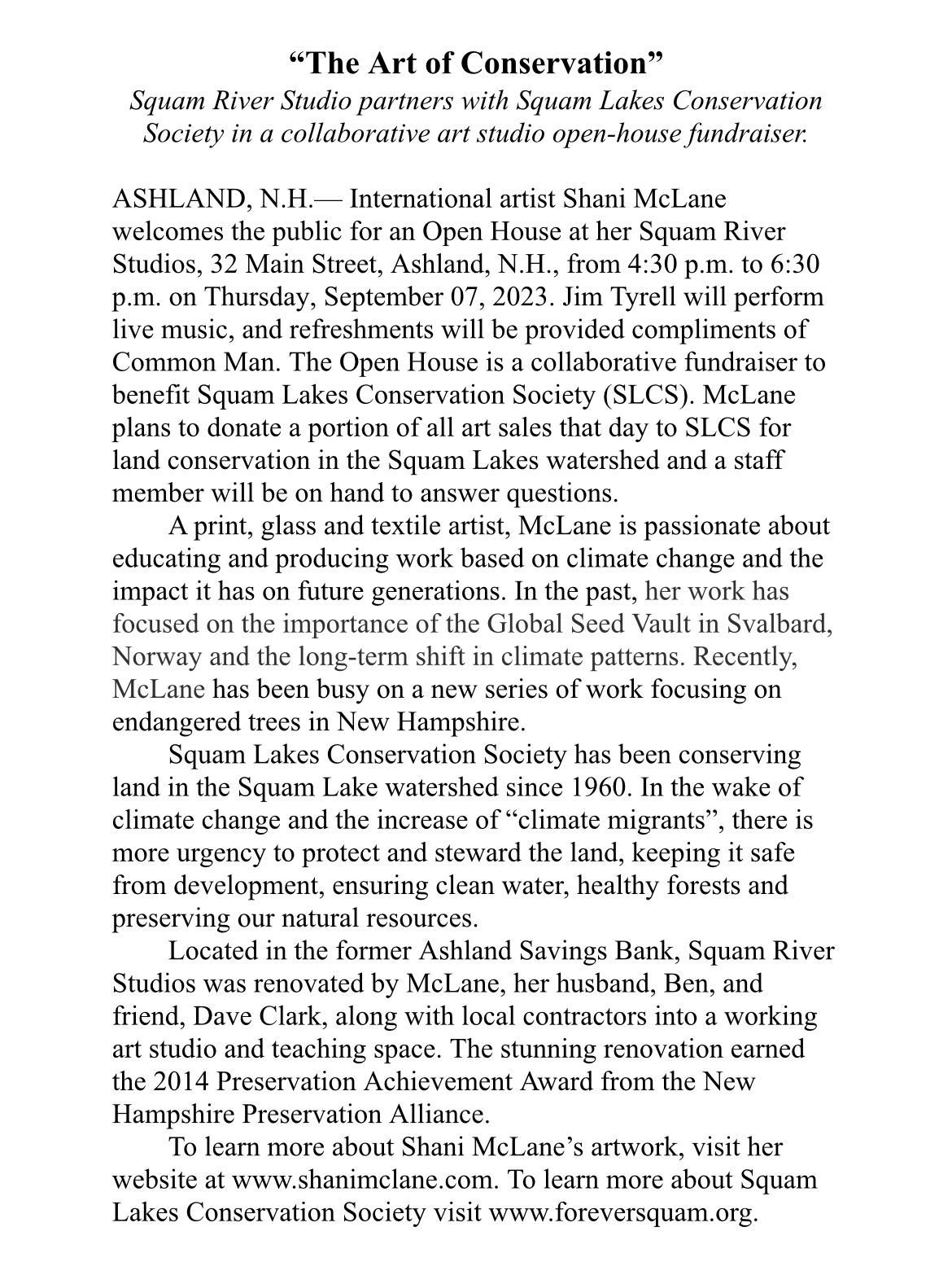 A black and white page of text titled the art of conservation.