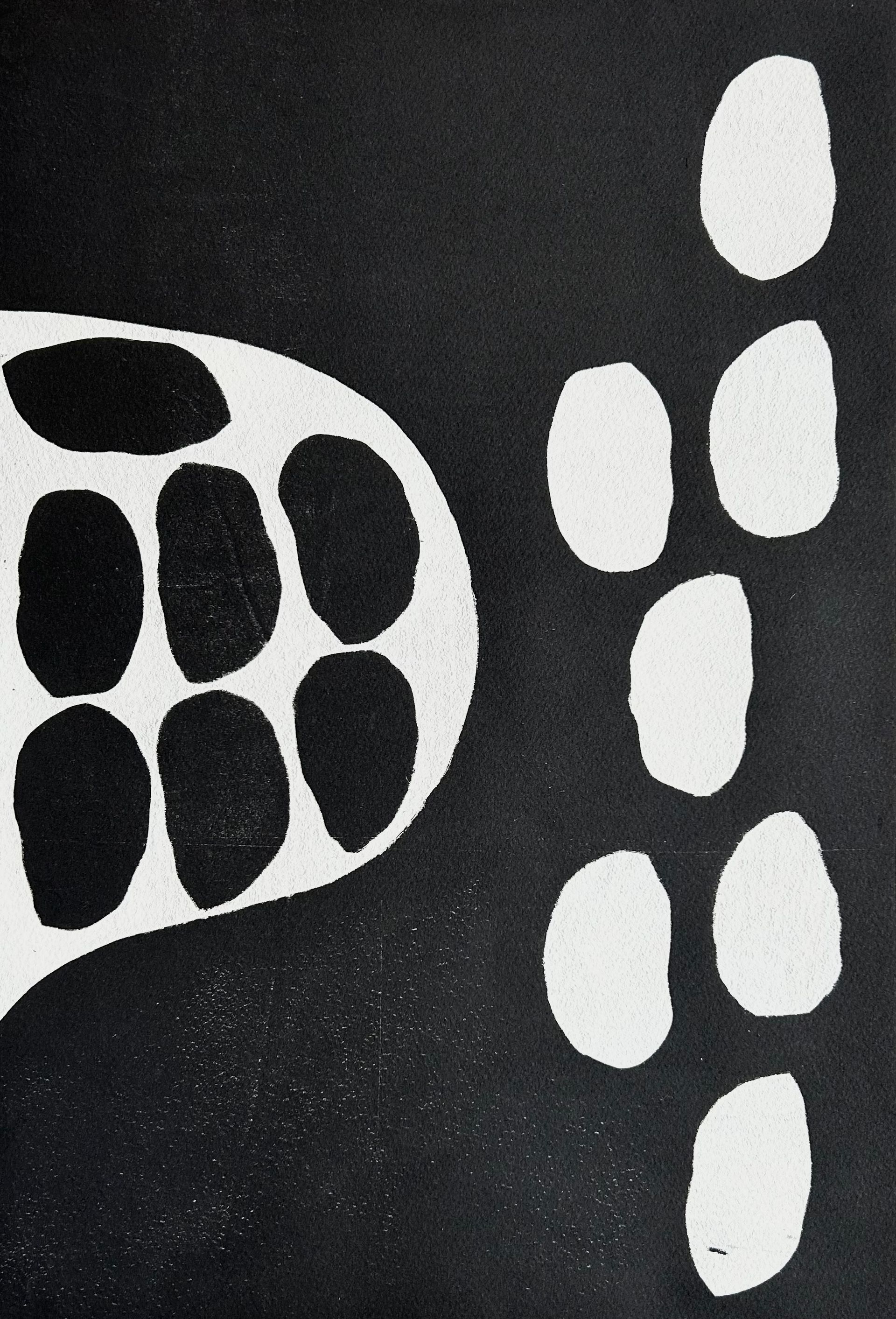 A black background with white dots on it