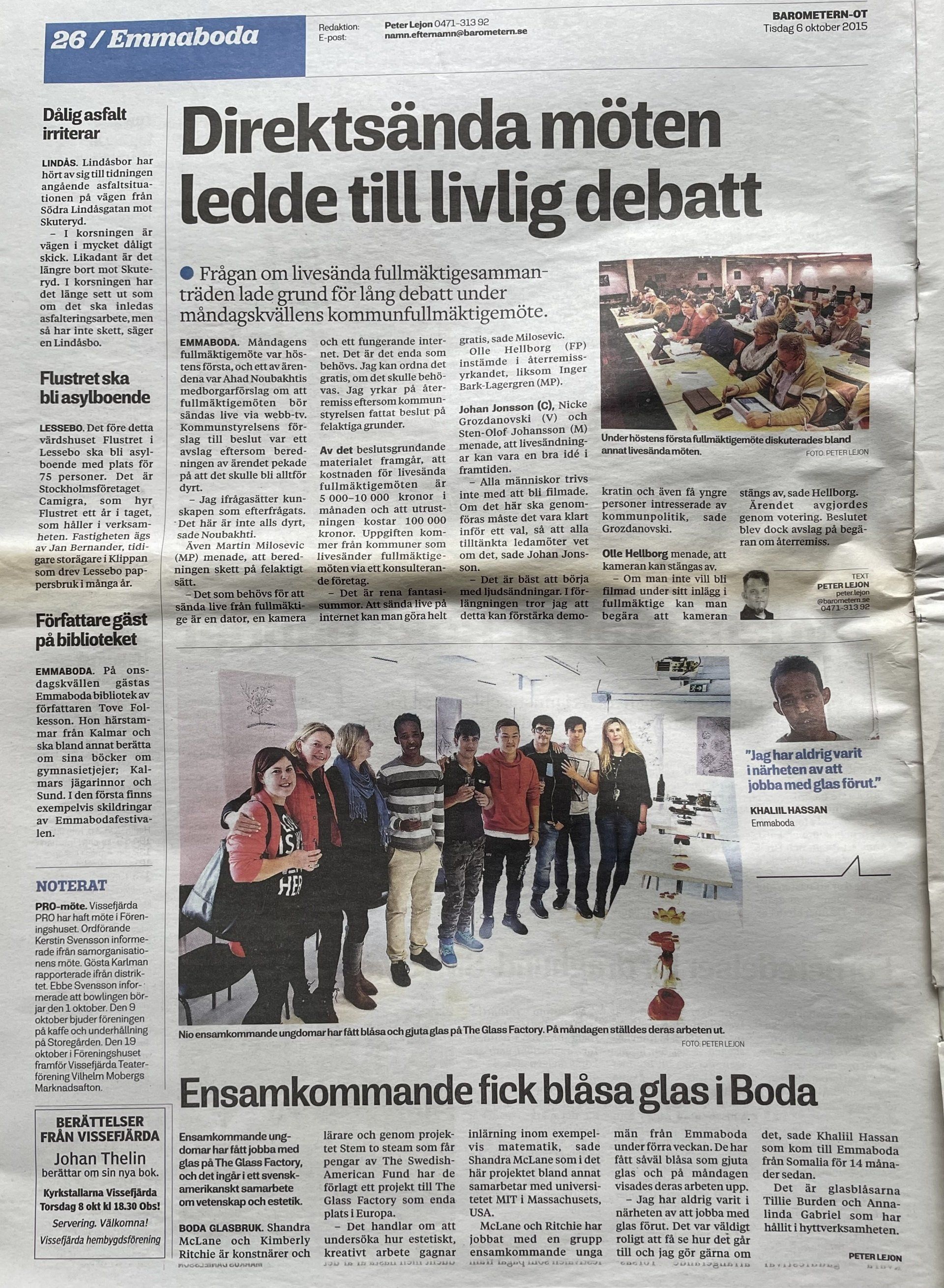 A newspaper article titled direktsanda moten leddede till livlig debatt