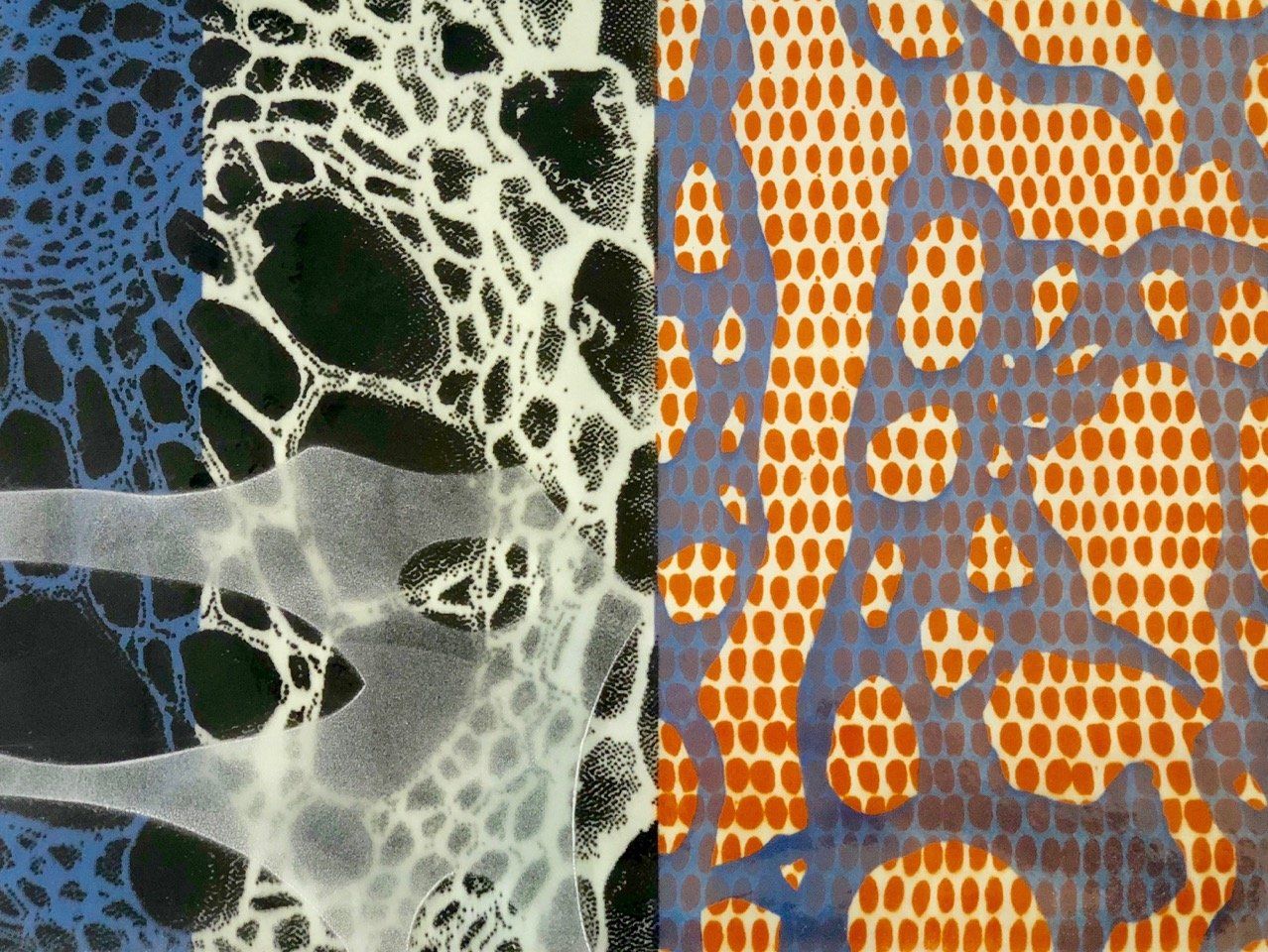 A close up of two different patterns on a piece of paper