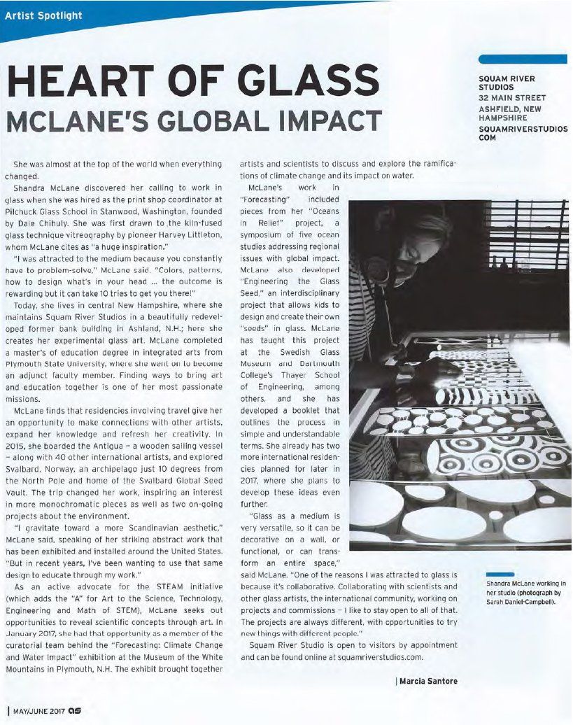 A newspaper article titled heart of glass mclane 's global impact