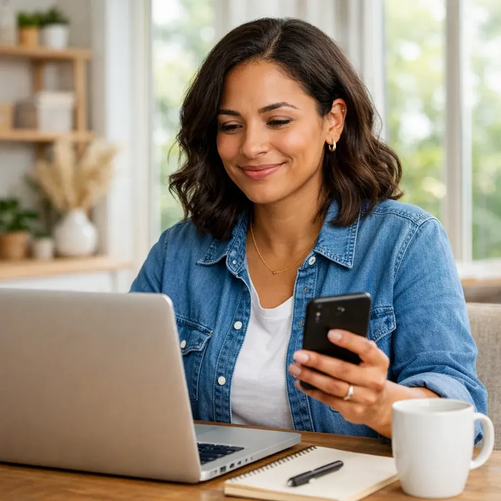 Business owner securely accessing cloud financial data before choosing to outsource bookkeeping services.