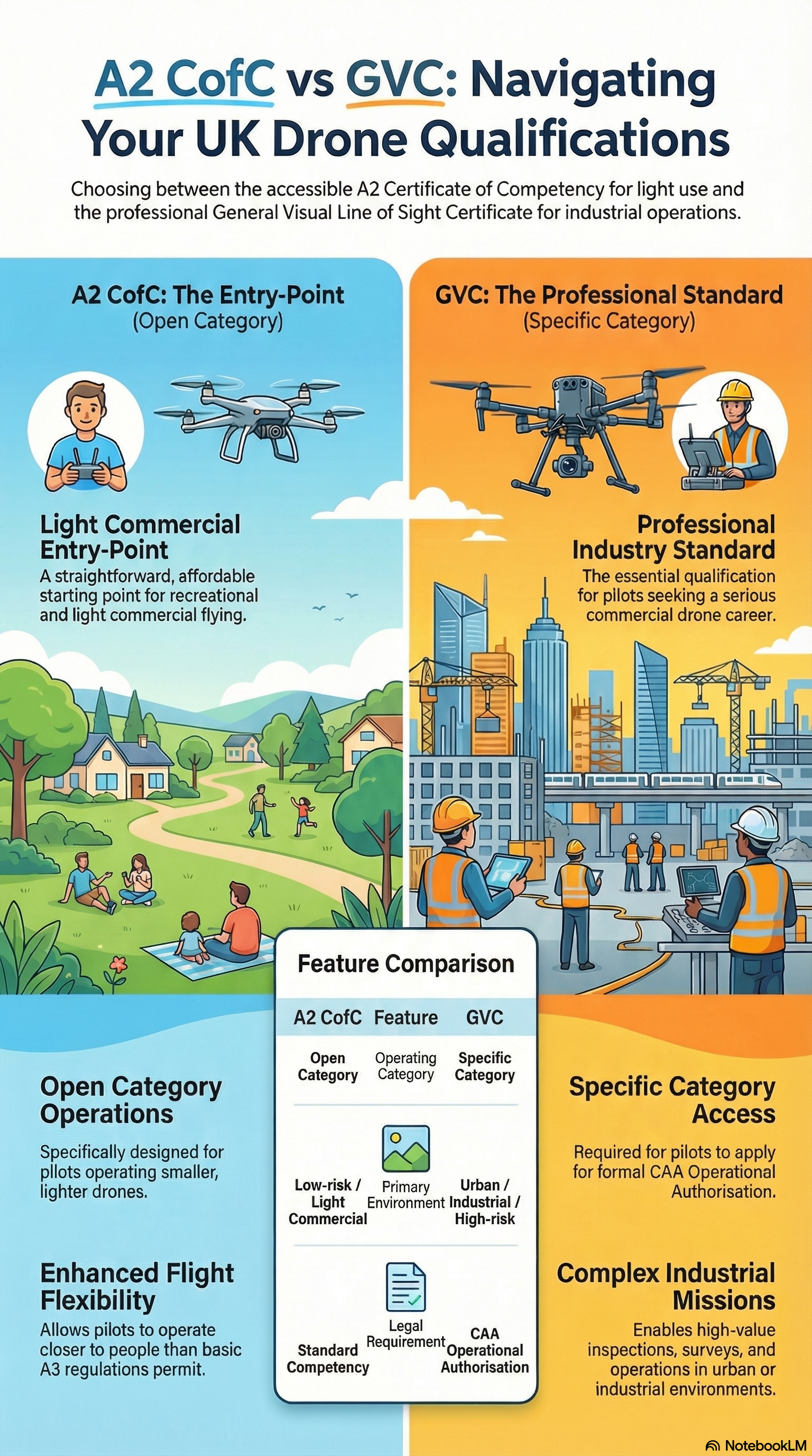 Drone Pilot Training Academy - A2 CofC V GVC infographic April 2026