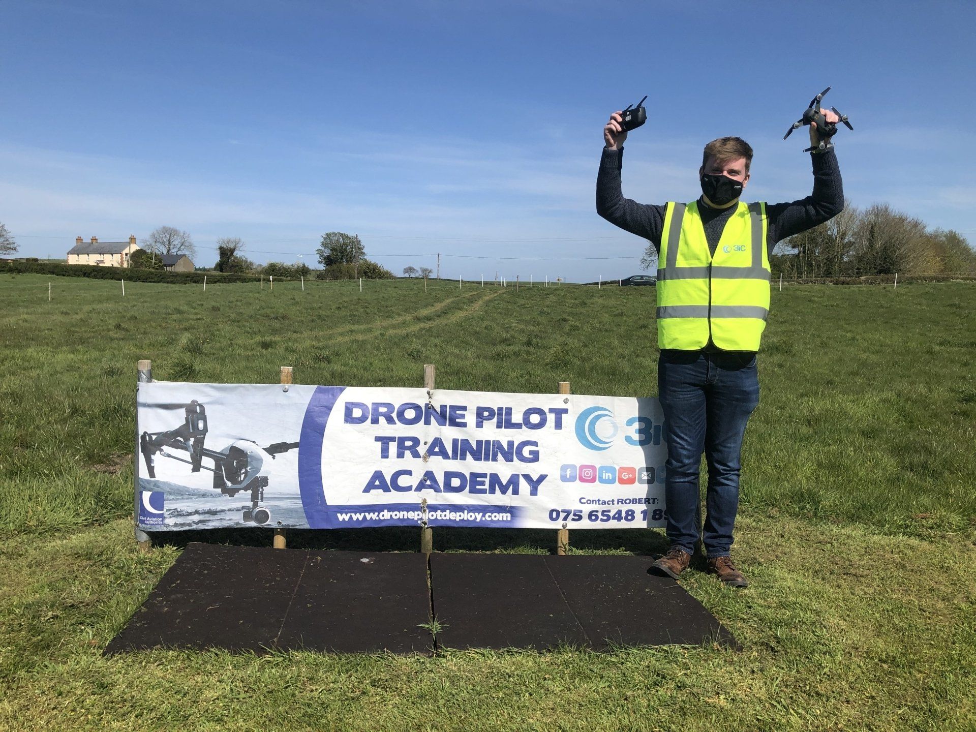 Daniel from Jacopa Ltd who successfully passed his A2 CofC atDrone Pilot Training Academy Belfast, Northern Ireland.