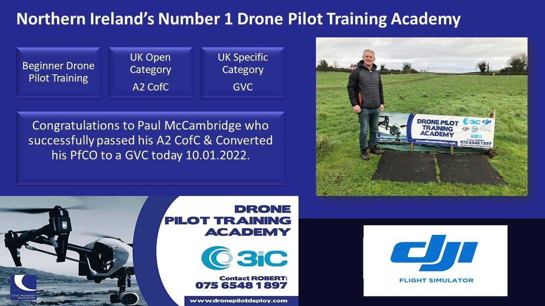 Drone Pilot Training Academy, Number 1 for Drone Pilot Training Academy in Northern Ireland, with Northern Ireland's Top Drone Pilot Instructor Robert Dobbin