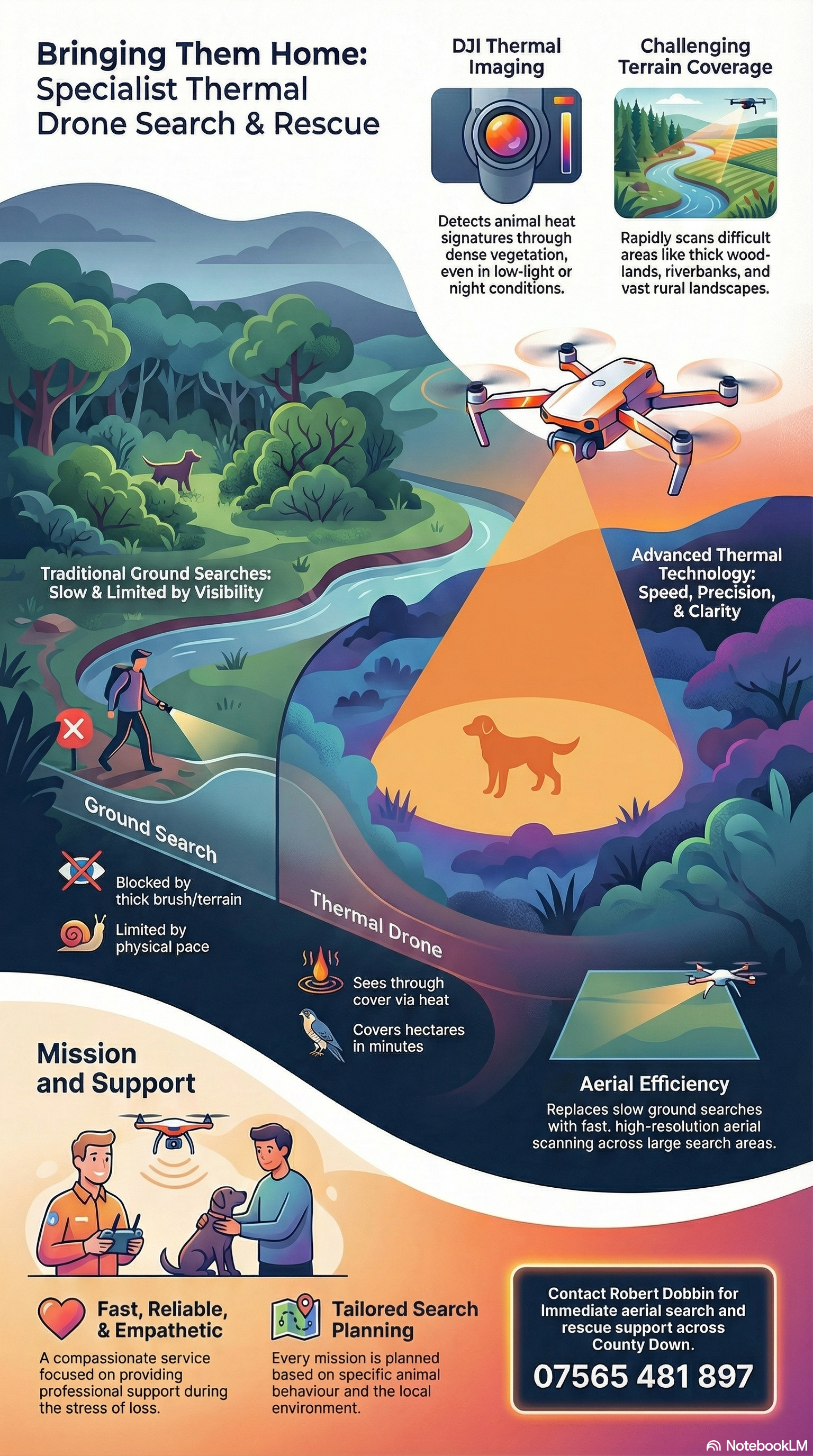 Drone Search & Rescue in Northern Ireland Infographic