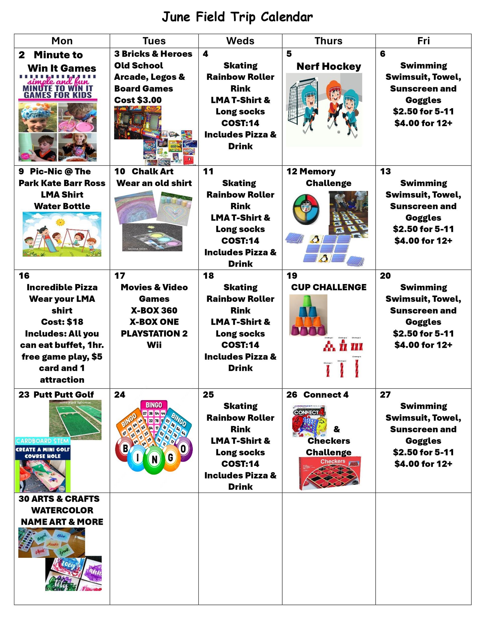 June Summer Calendar 2025