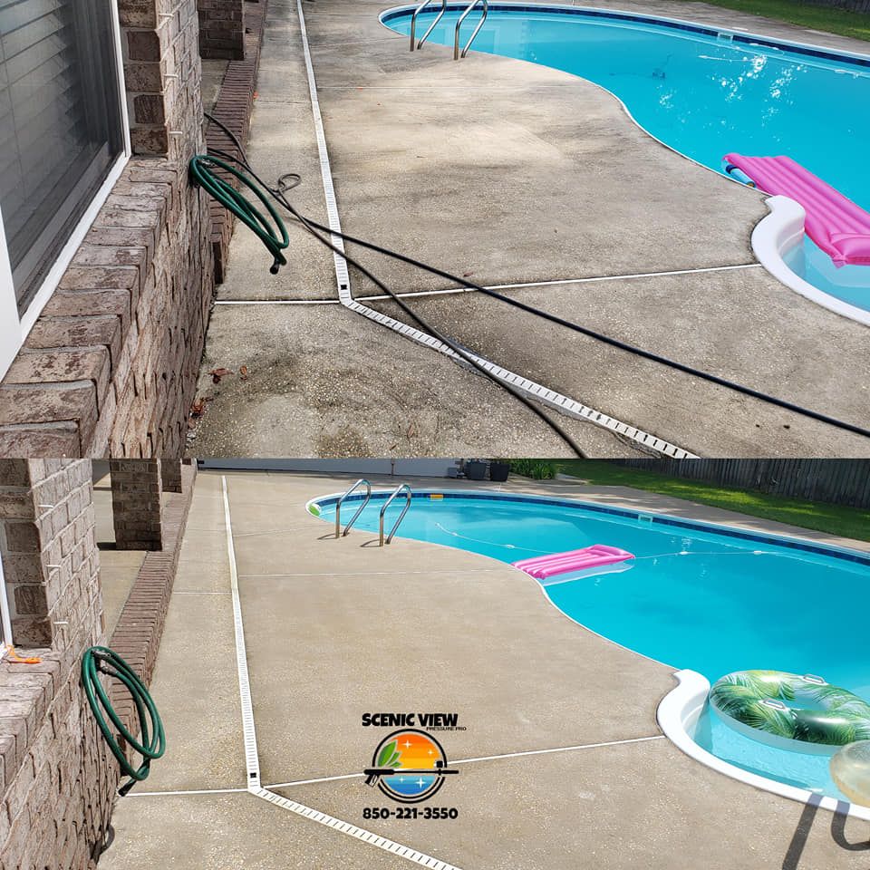 Before And After Pool Cleaning — Pensacola, FL — Scenic View Pressure Pro