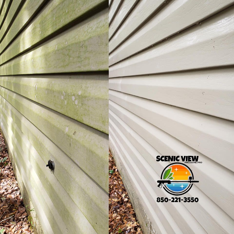 Before And After Garage Door Cleaning — Pensacola, FL — Scenic View Pressure Pro