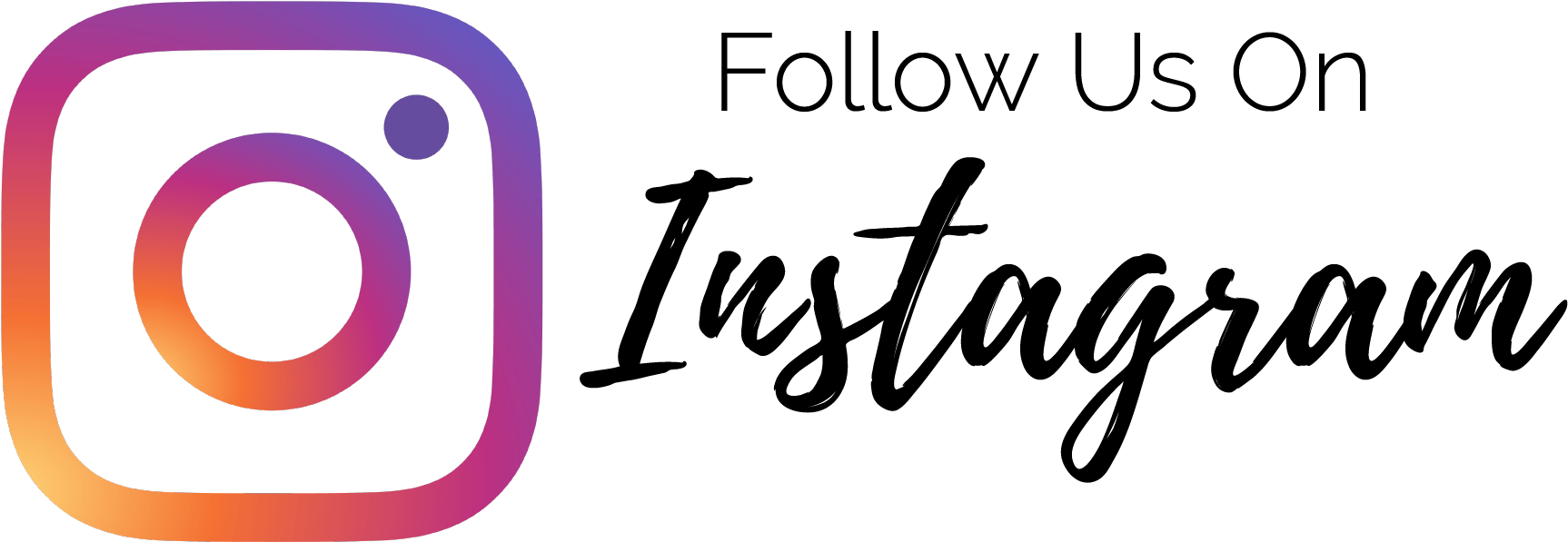A logo for instagram that says `` follow us on instagram ''.