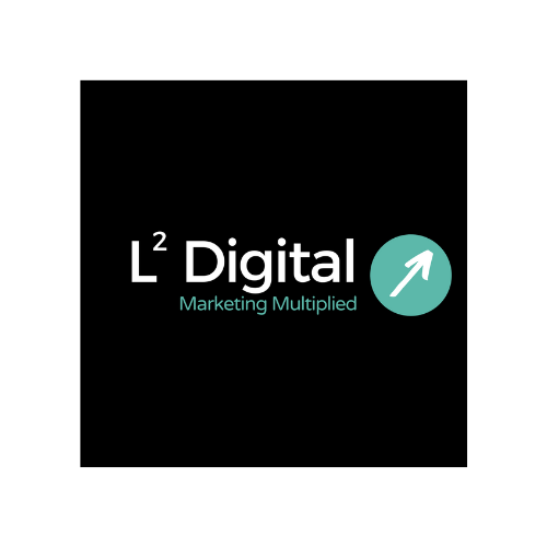 L2 digital marketing multiplied logo on a black background