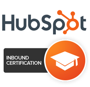 A logo for hubspot inbound certification with an icon of a graduation cap