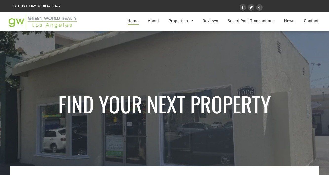 A screenshot of a website that says find your next property