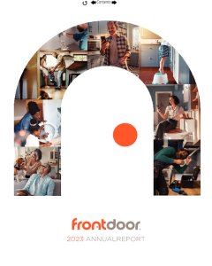 The front door annual report for the year 2022 is a collage of pictures of people.