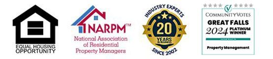 Three logos for narpm national association of residential property managers