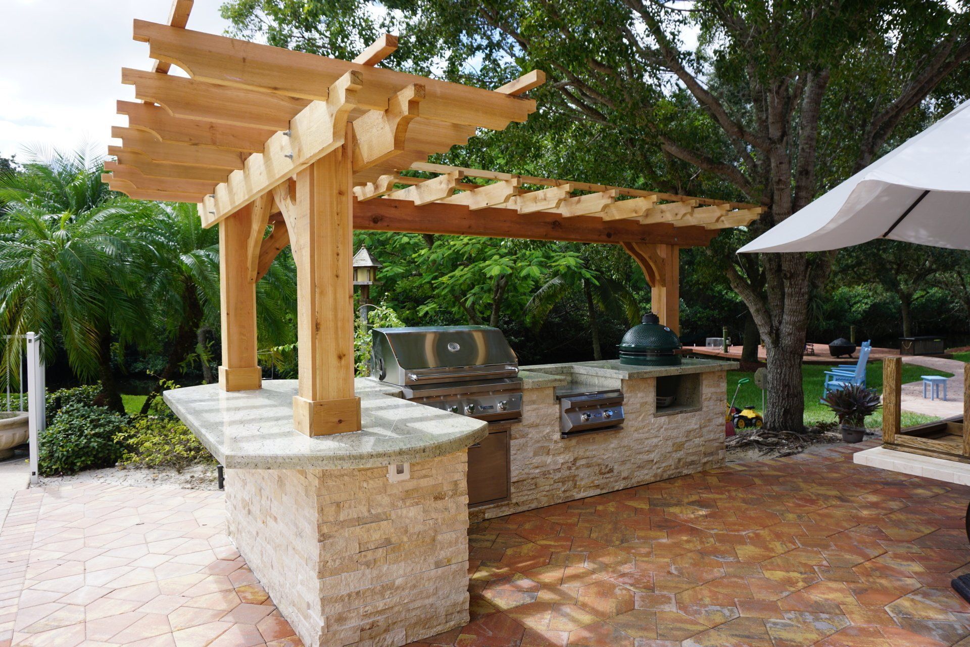 Trellis big green egg outdoor kitchen fort myers fl