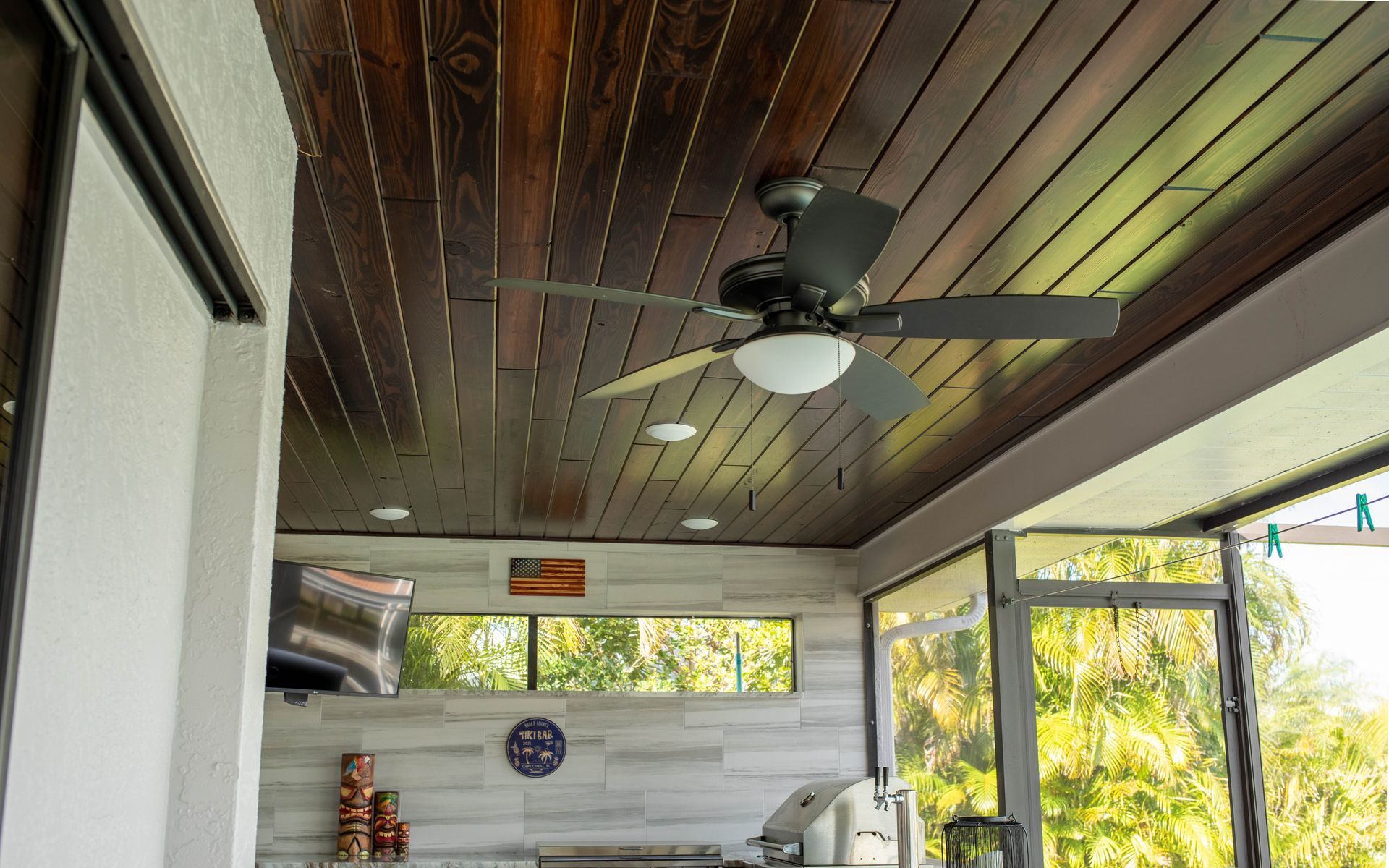 Mocha Tongue and Groove Ceiling , Cape Coral