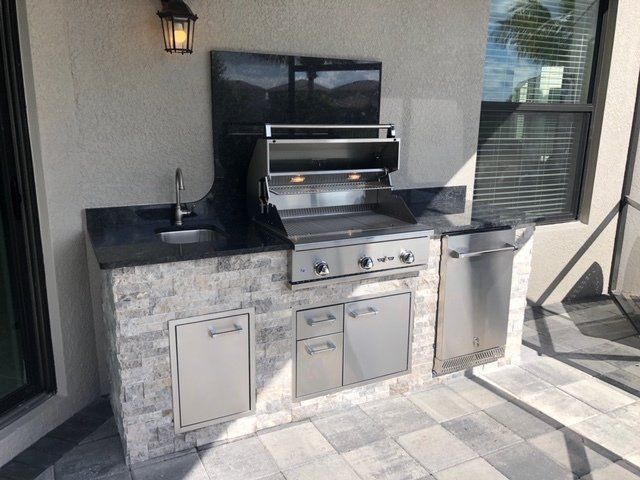 straight run outdoor kitchen