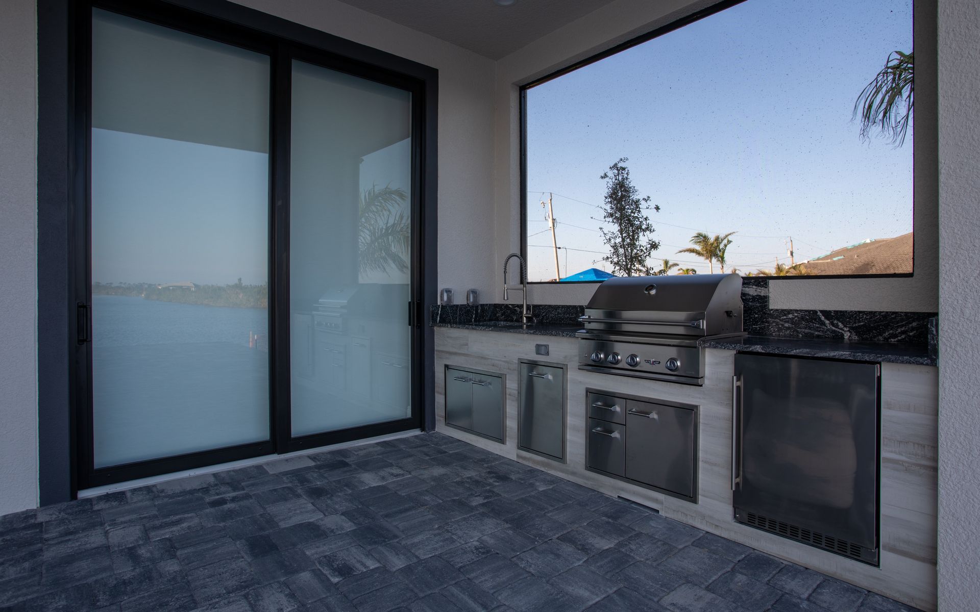 Elegant Custom Outdoor Kitchen Delta Heat Grill Naples, FL