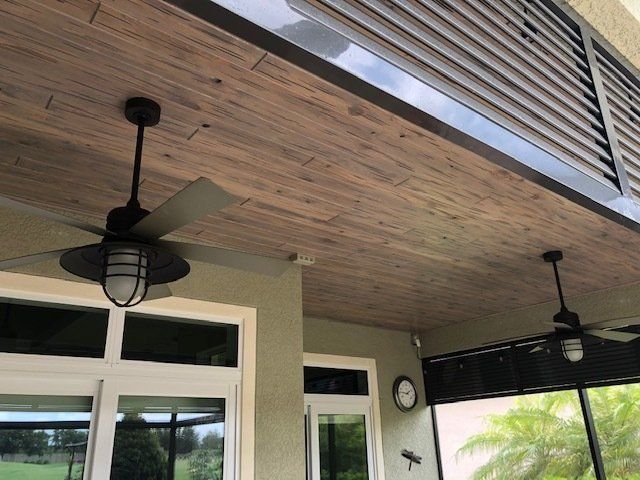 Synergy Cypress Pecky Colonial wood ceiling Verandah 