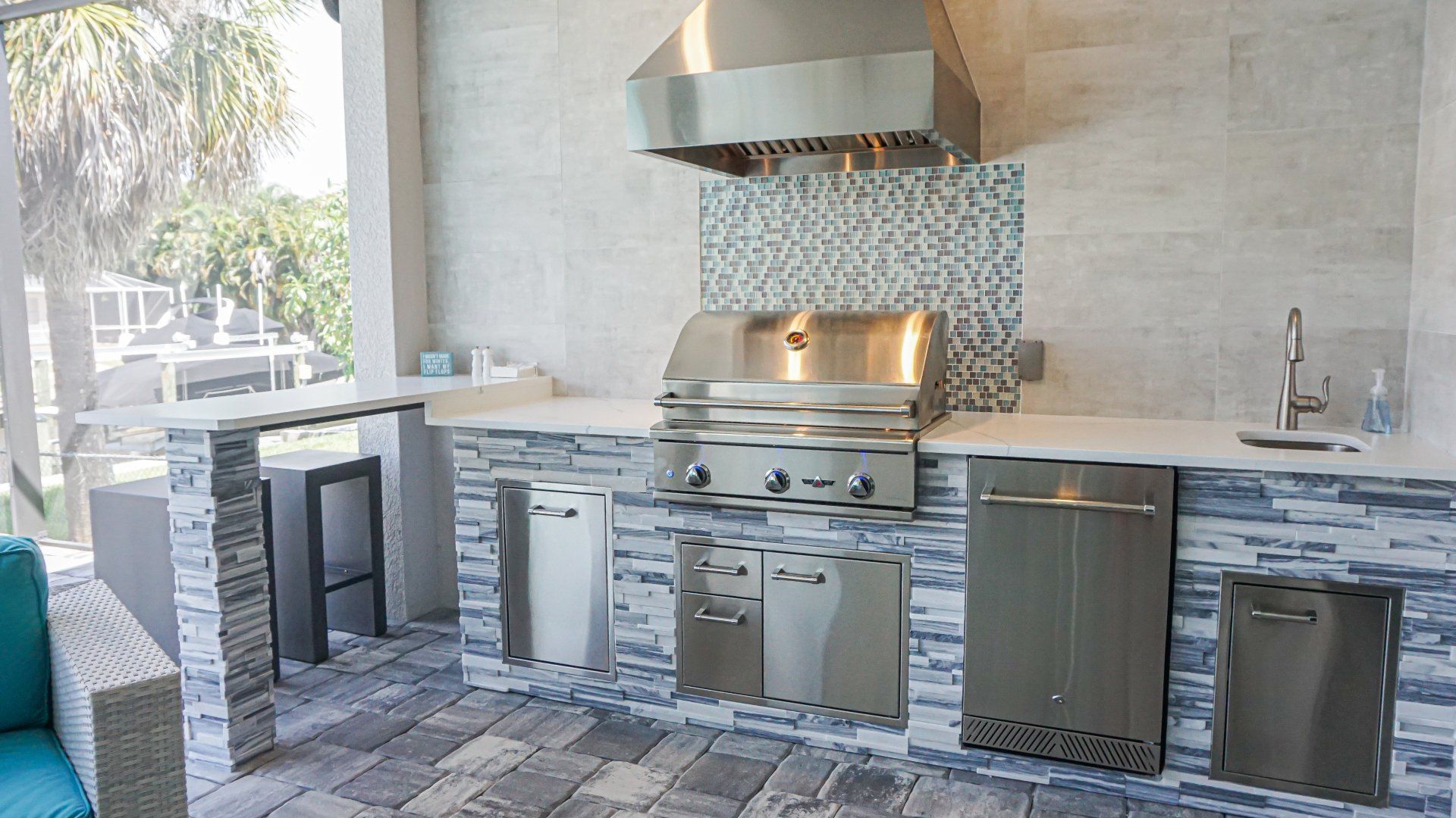 delta heat outdoor kitchen with vent hood cape coral fl