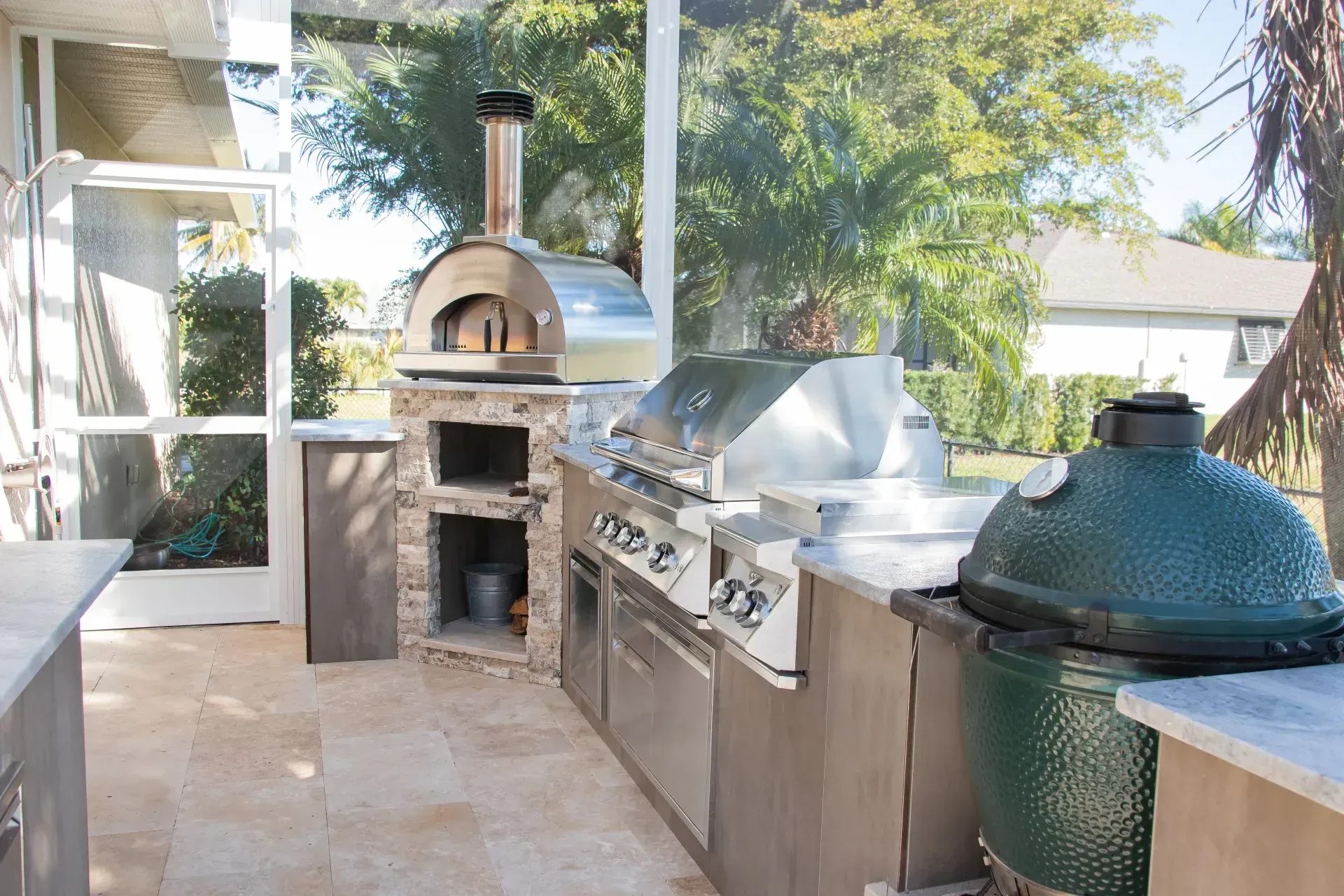 Porcelain tile outdoor kitchen